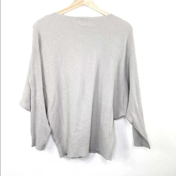 Princess Polly Wool Blend Rib Knit Dolman Sleeve Gray Sweater - Picture 5 of 8